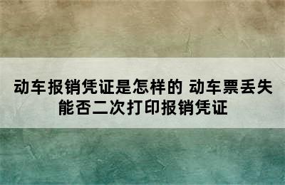 动车报销凭证是怎样的 动车票丢失能否二次打印报销凭证